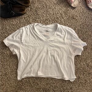 Vintage Ralph Lauren cropped white v-neck